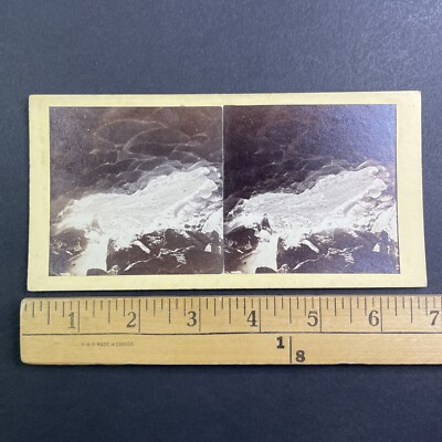 Nathan W. Pease Self-Portrait Stereoview Tuckerman Ravine NH c1870 Y4376
