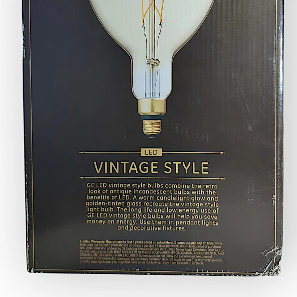 GE Lighting Vintage Style LED BT56 Light Bulb 40 Watt equivalent Amber Glass - Image 3 of 4