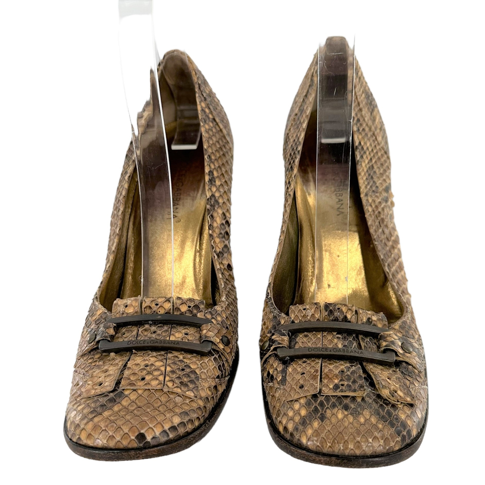 Dolce and Gabbana Brown Python Snakeskin Square T… - image 5
