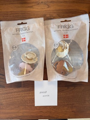 FRIGG Daisy Natural Rubber Baby Pacifier- BPA-Free (Blush/Cream)  QTY2 - 2 PACKS
