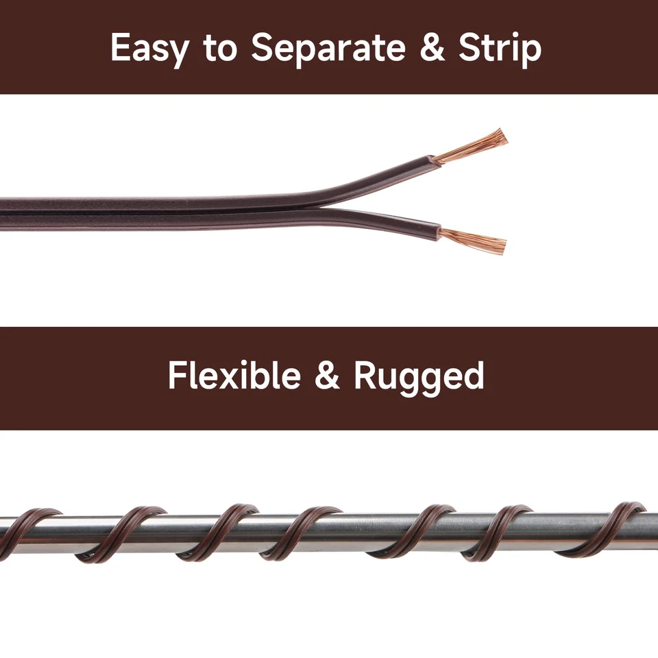 Cable de extensión de conexión de 2 conductores calibre 18 AWG SPT-2 cable de 50 pies cable de extensión 18/2 cables Foto 3 de 4