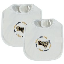 LA Los Angeles Rams 2 Pack Baby Bibs, NFL Licensed Bib Set