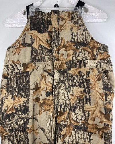 Vtg TROPHY CLUB Insulated Camouflage Hunting Camo Bib Overalls Men's XL Clean - Picture 4 of 11