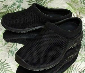 MERRELL-BLACK-FABRIC-LOAFERS-MULES-SLIP-ONS-WALKING-COMFORT-SHOES-US-WOMENS-SZ-6