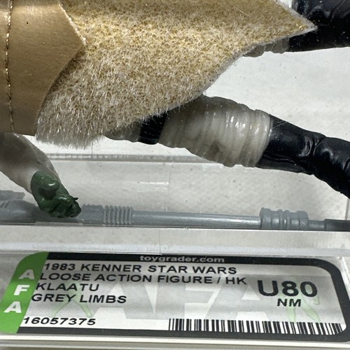 STAR WARS 1983 HK KLAATU KENNER AFA GRADED U80 NM LOOSE ACTION FIGURE GREY LIMBS - Picture 2 of 9