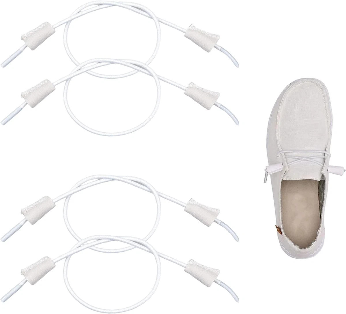 Elastic Shoelaces Strings Replacement Laces for Hey Dude Shoes No Tie Laces Two