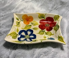Arroyo Escudellers Bowl Tray Serving Dish Mexico Floral Motif A10