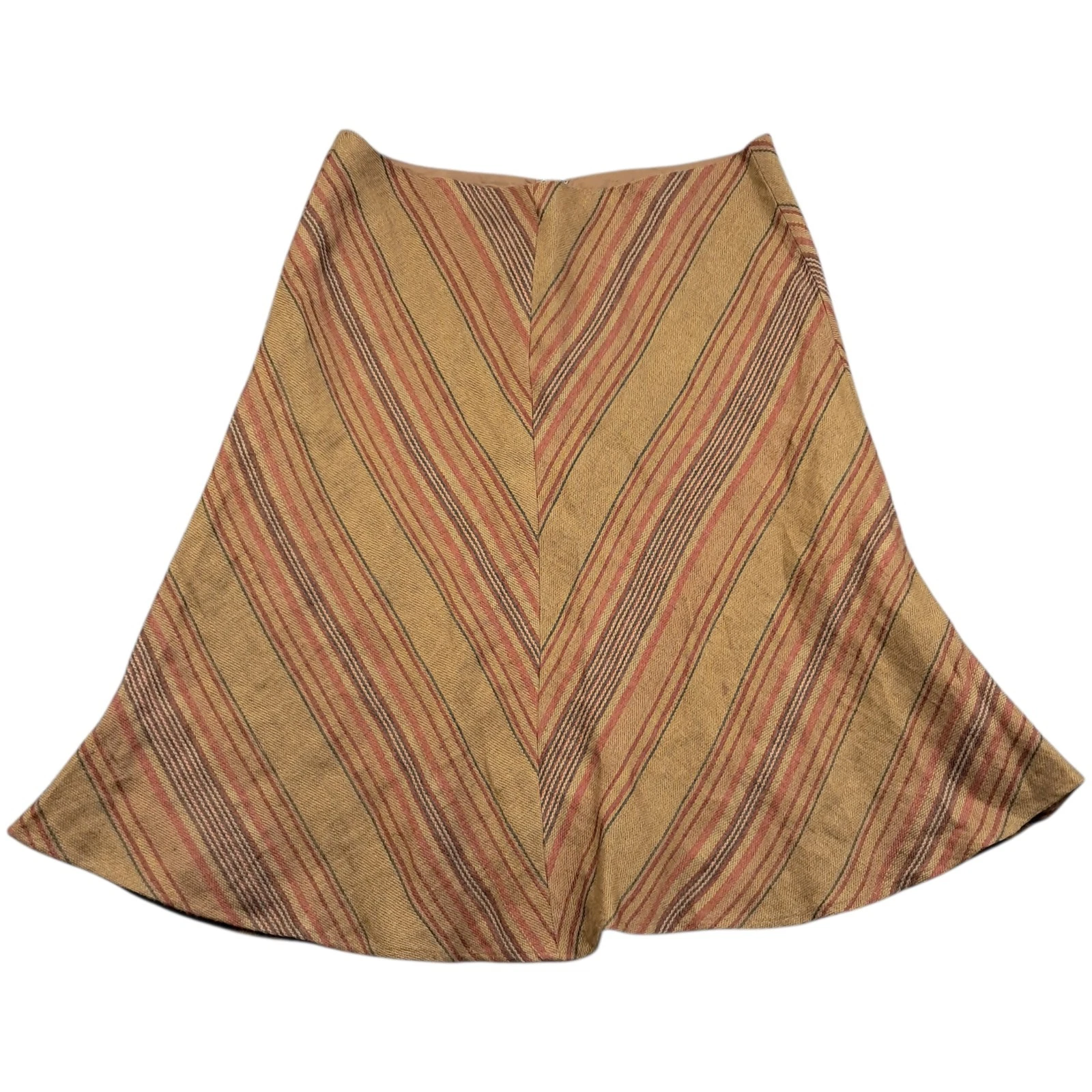 Ralph Lauren Green Label Skirt 8 Womens Brown Casual Over Sized Mid Length Smart