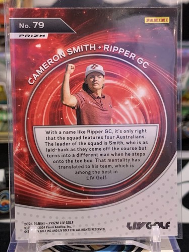 2024 Panini Prizm LIV Golf Cameron Smith Silver Prizm Rookie RC Captains TZ 10Z - Picture 2 of 2