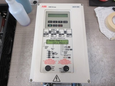 ABB ACH 500 AC Drive ACH501-002-2-00P2 2HP 3Ph *(2) Cracked Corners* Used