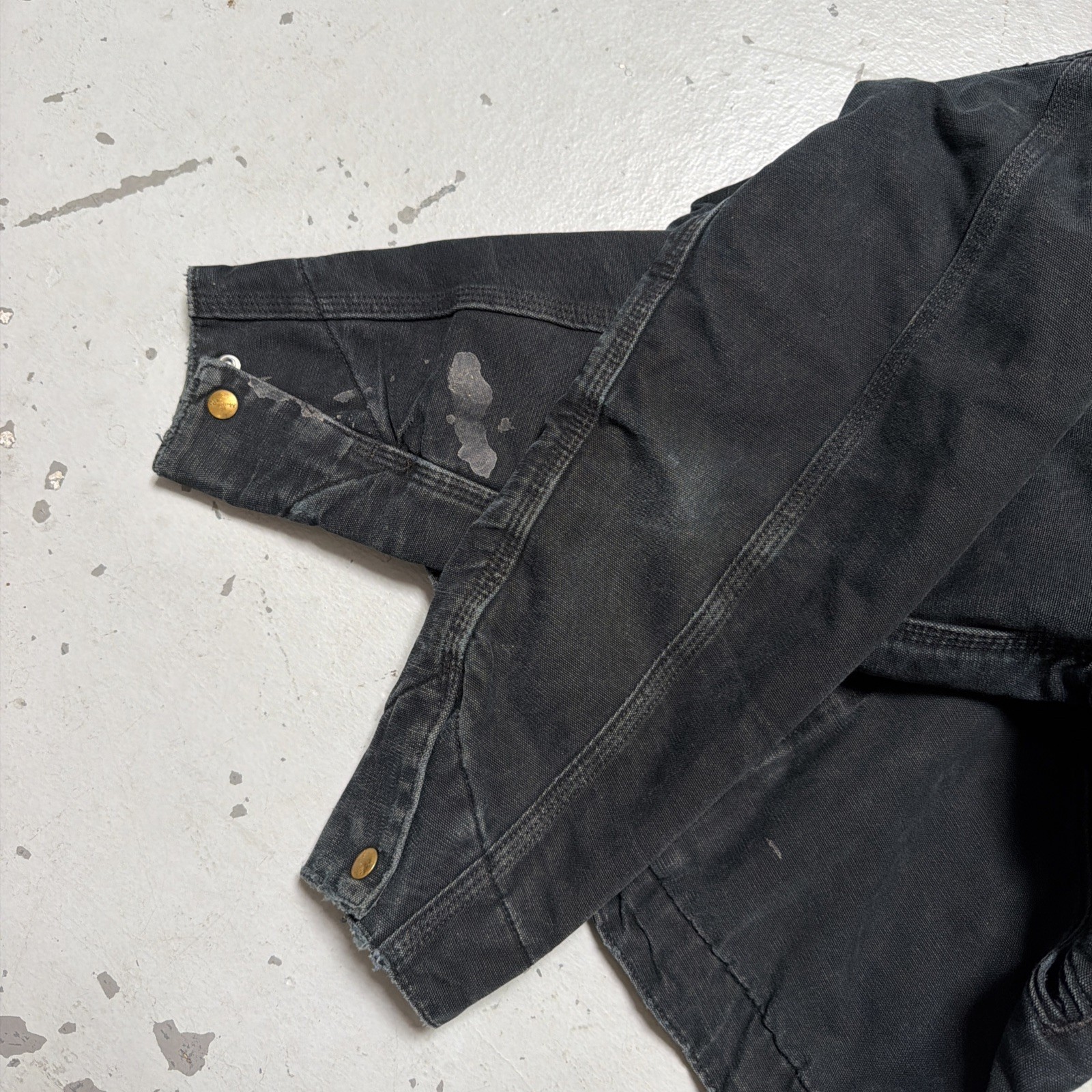 Carhartt J001 BLK Detroit Lined Canvas Work Jacket Made In USA Black S image 6