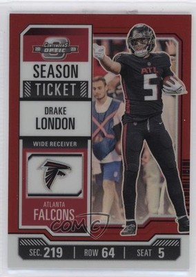 2023 Panini Contenders Optic Season Ticket Red Prizm 96/175 Drake London #3 0q3