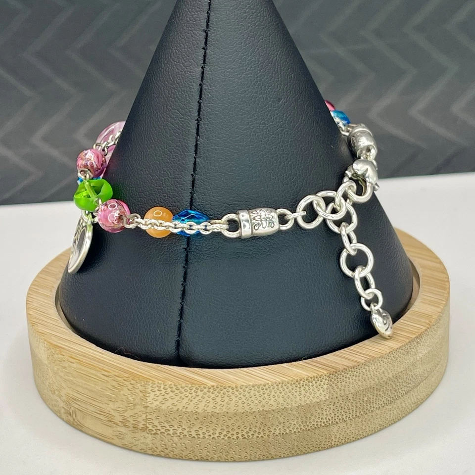 "Brazalete Brighton Deco brillante multicolor con cuentas corazones de plata 7-8""" Foto 3 de 4