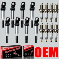 Brand 8X OEM Ignition Coil & 8 Iridium Spark Plug For 550i 650i 750i M6 X5 UF667