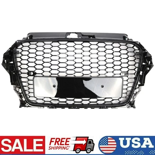FRONT GRILLE HONEYCOMB RADIATOR BUMPER for AUDI A3 S3 8V 2014-2016 RS3 STYLE