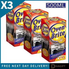 3 x OVEN BRITE CLEANING KIT 500ML OVENS GRILL COOKER DEGREASER CLEANER LIQUID