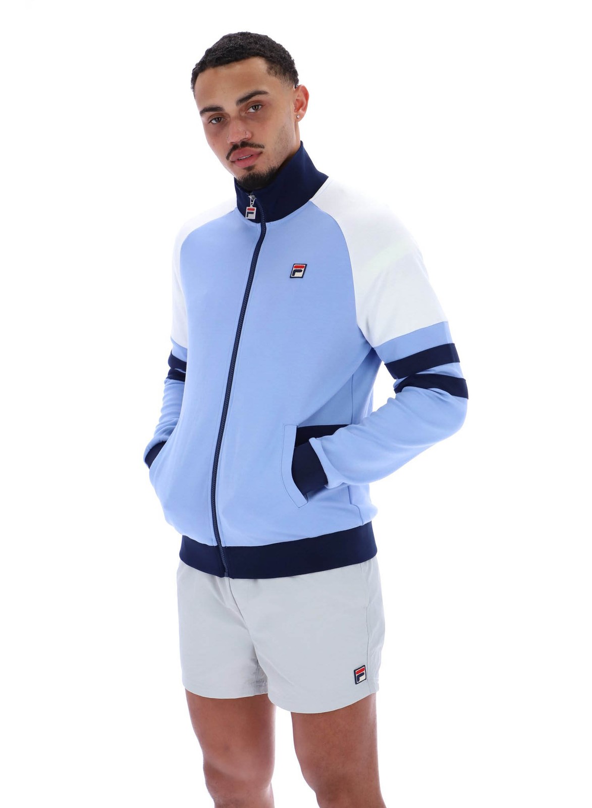 Fila Vintage Track Top FILA Founder 2 Track Jacket in Vista Blu Fila Navy Bianco