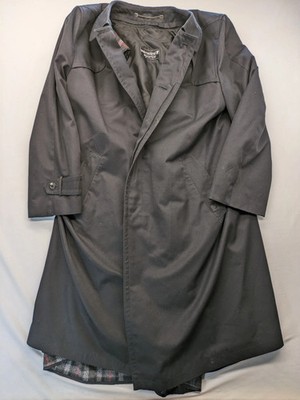 Valmeline Sportiv Herren EU 52 L Mantel Trenchcoat Schwarz Kariertes Futterjacke