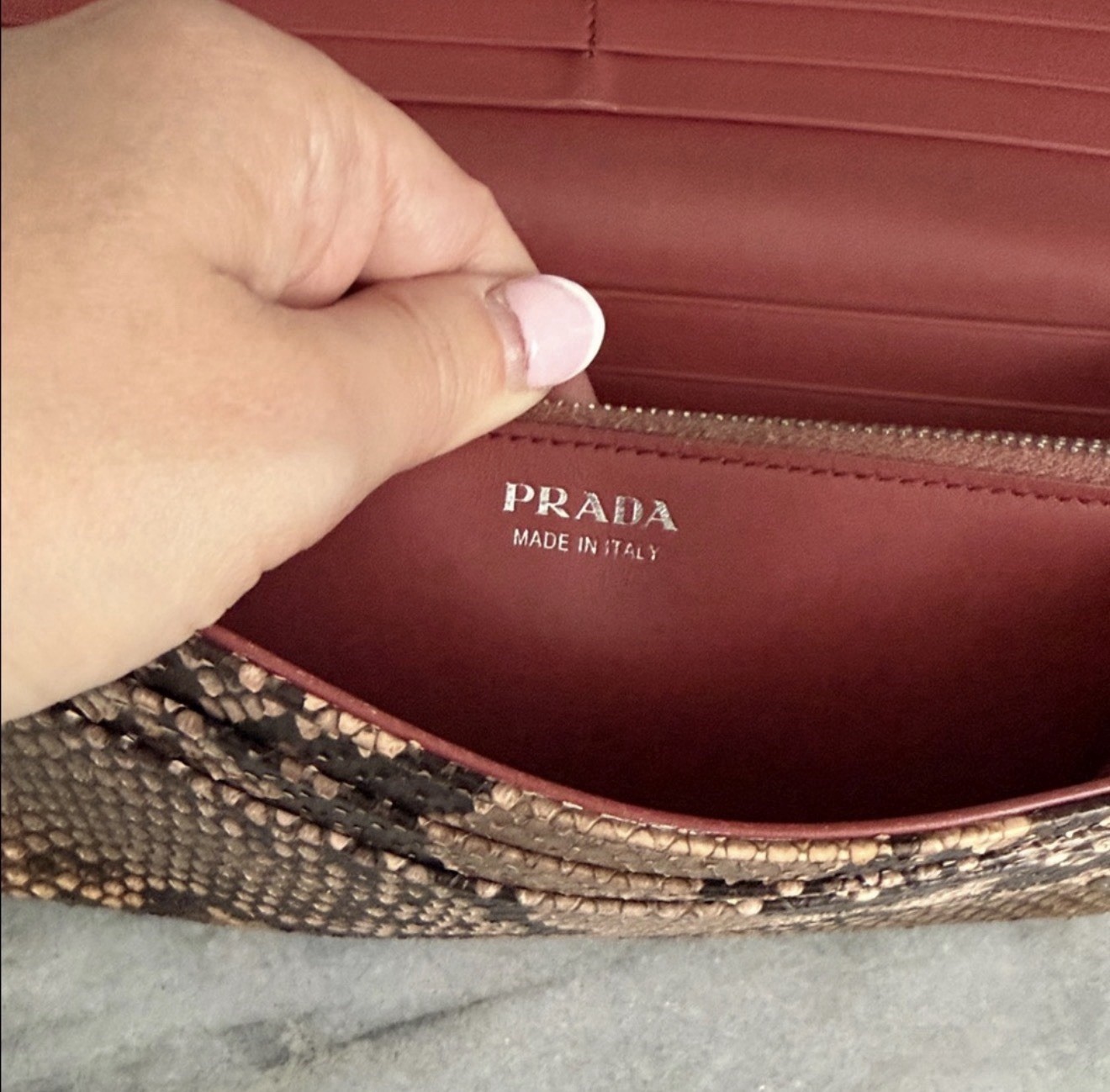 Prada Python Long Wallet EUC Rare Stunning - image 7