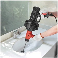 Portable Corded Drain Auger - 25ft Cable with Variable Speed for Easy Unclogging