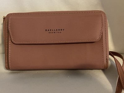 Baellerry Show You Pink Wallet Crossbody Clutch Double Zip Phone Purse