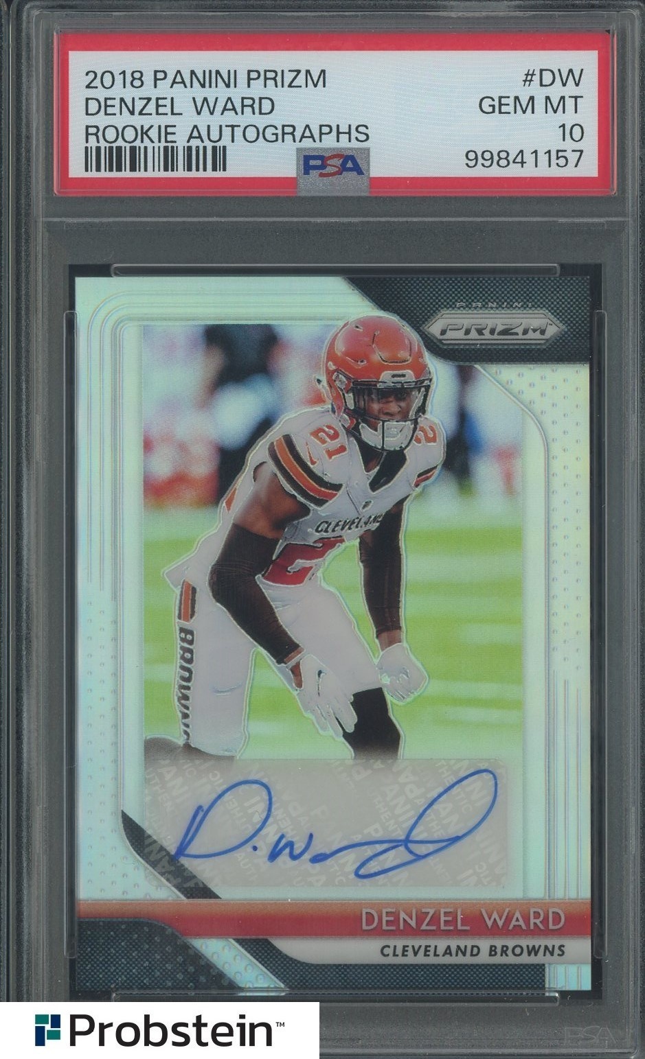 Denzel Ward Panini Prizm Rookie Autographs #DW Silver