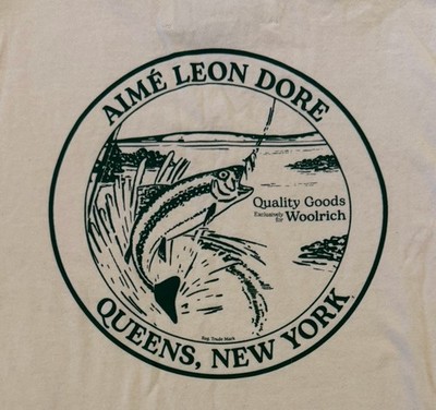AIME LEON DORE SS22 x Woolrich Fly Fishing Graphic T Shirt SZ XS/S