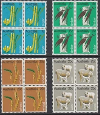 AUSTRALIA 1966 - 70 Mostly MUH Blocks of 4