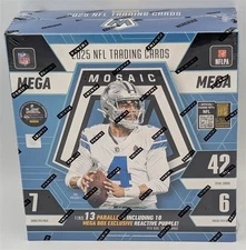 Factory Sealed Mega Box 2025 Panini Mosaic NFL Football Cards