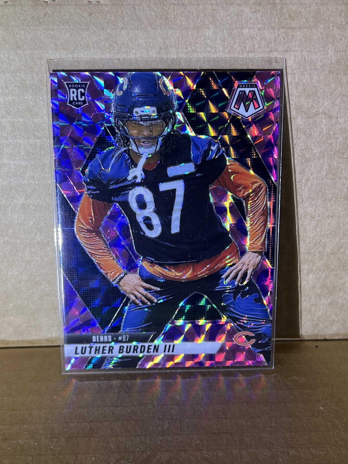 2025 Panini Mosaic Luther Burden III Purple Reactive #383 RC - Chicago Bears