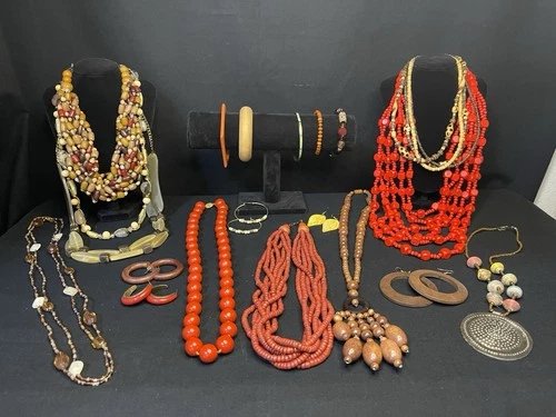 Vintage To Now Boho Costume Jewelry 20 Lot Necklace Earrings Bracelet Hippie