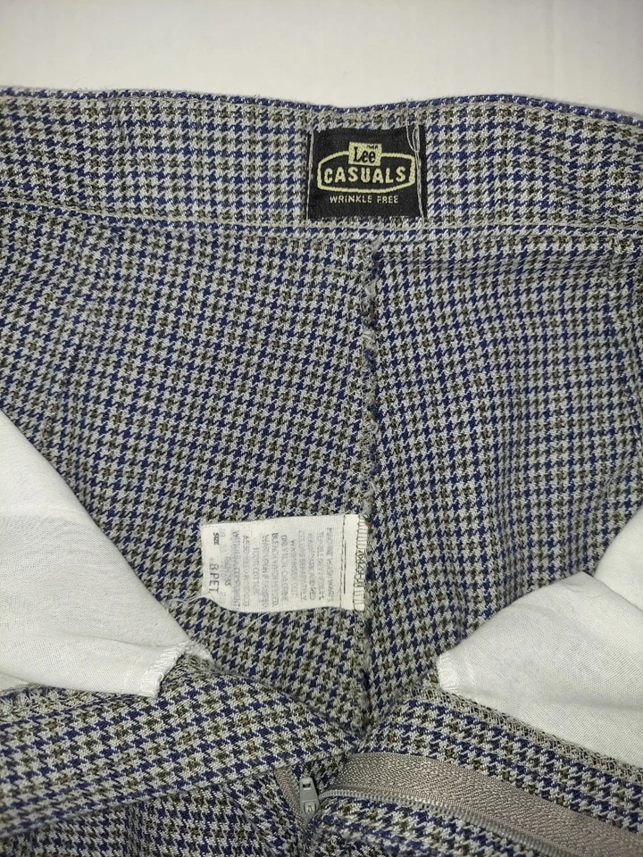 Pantalones para mujer años 80 plisados bolsillos de pierna cónica pata de gallo algodón pequeño 6 pequeños M Foto 2 de 4