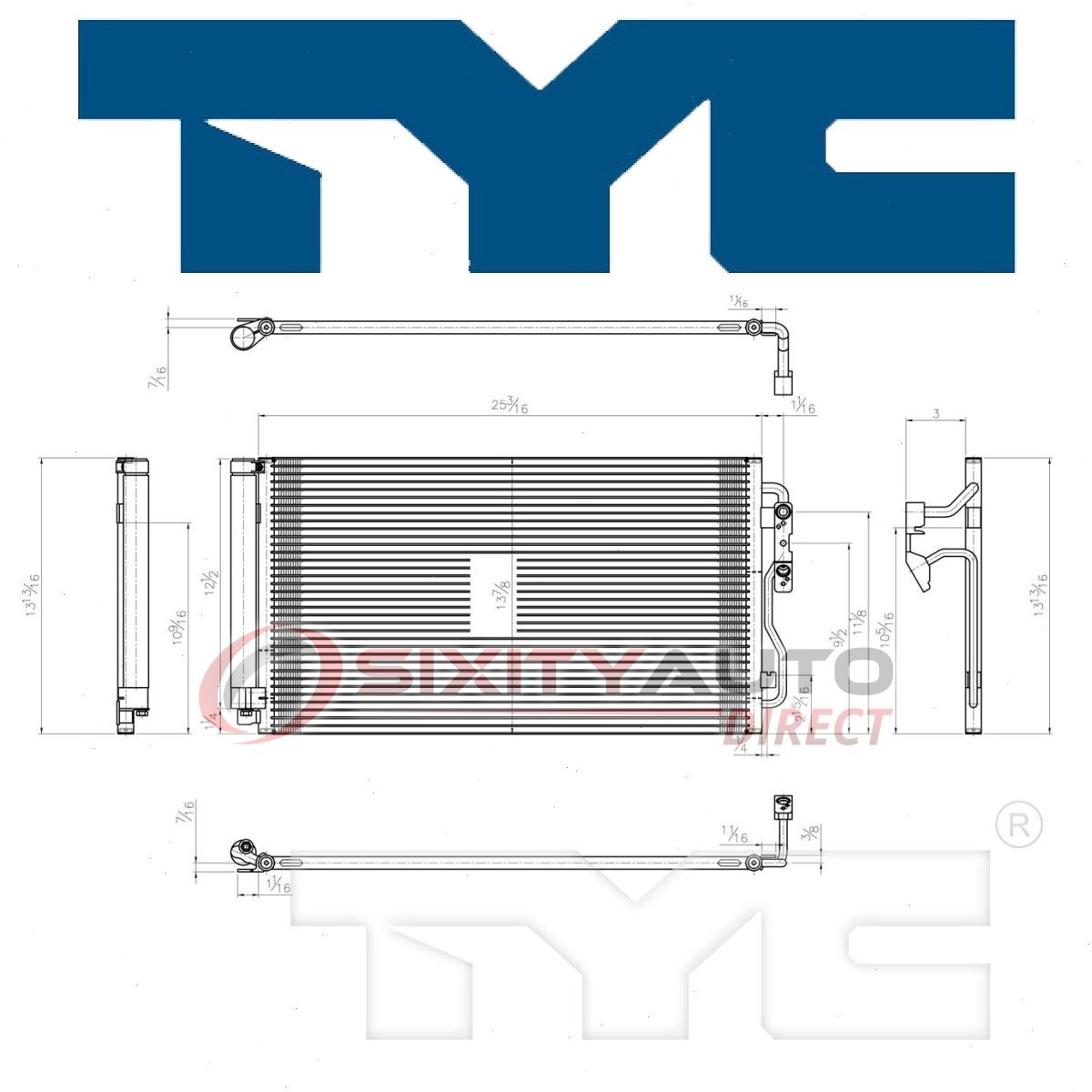 TYC AC Condenser for 2015-2016 BMW 435i Gran Coupe AC Air Conditioning yq