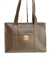 used CELINE  Macadam Pattern PVC Dark Brown M95 Tote Bag 29605