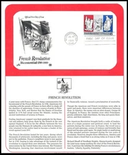 1989 French Revolution Sc C120 FDC PCS panel, Liberty Equality Justice airmail