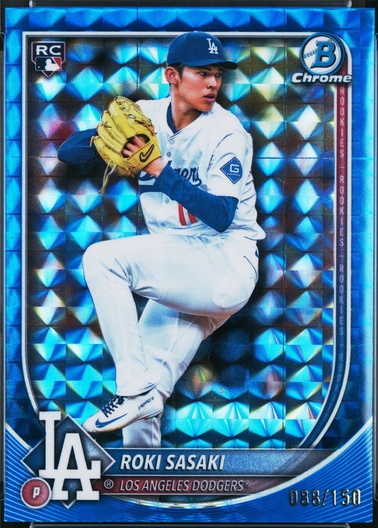 2025 Bowman Chrome - Roki Sasaki, Roki Sasaki #12 Blue Geometric
