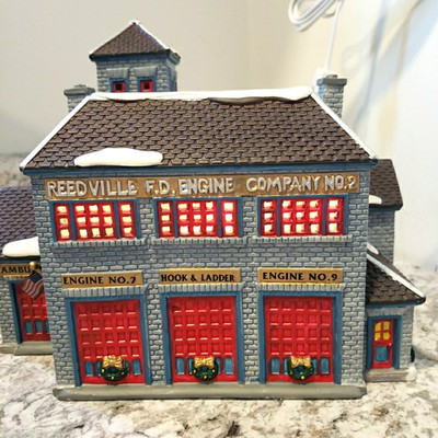 Lemax 1998 Porcelain Reedville F.D Firehouse Engine Company No 2 Ambulance Cord