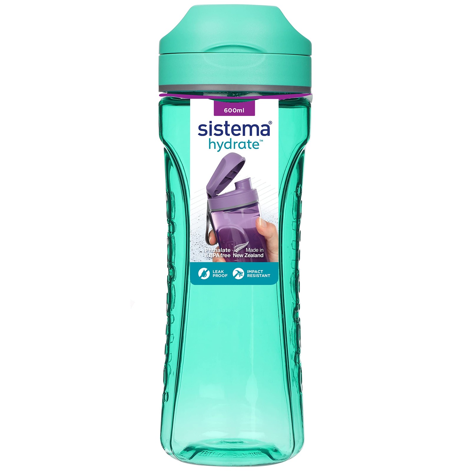 Sistema Hydrate Tritan Swift 600ml Leakproof Bottle  BPAFree, Assorted Colors - Image 5