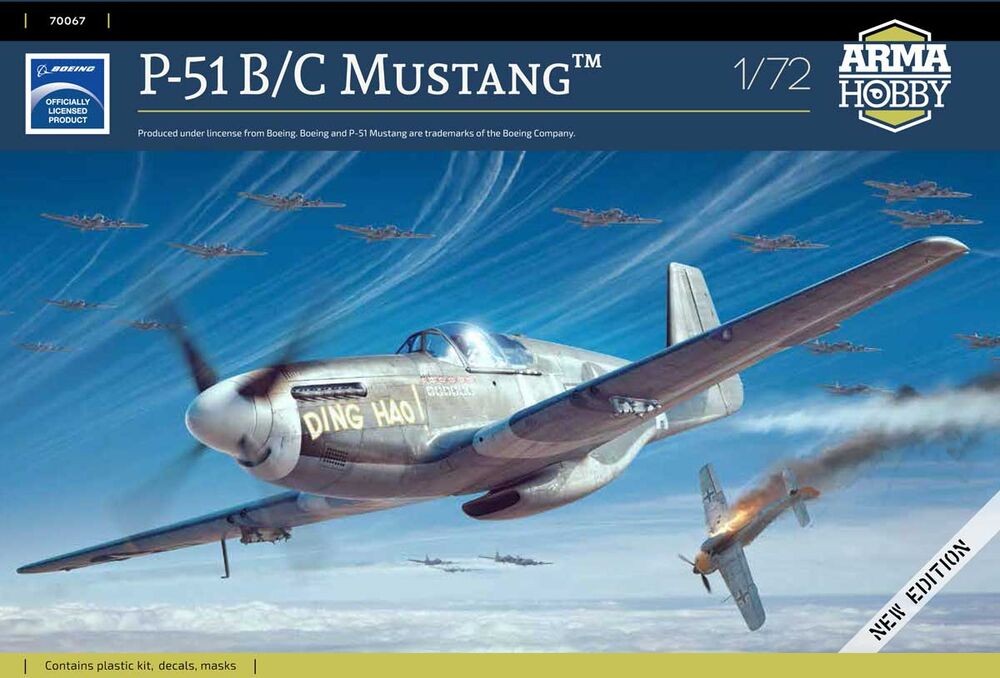 Arma Hobby 70067 1:72 P-51 B/C Mustang Plane Kit - New