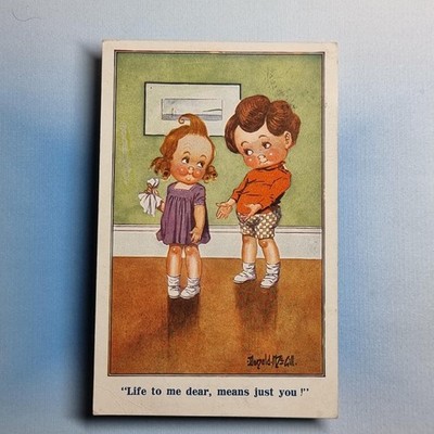 Comic Postkarte 1920 süßes Paar Ringel Donald Mcgill