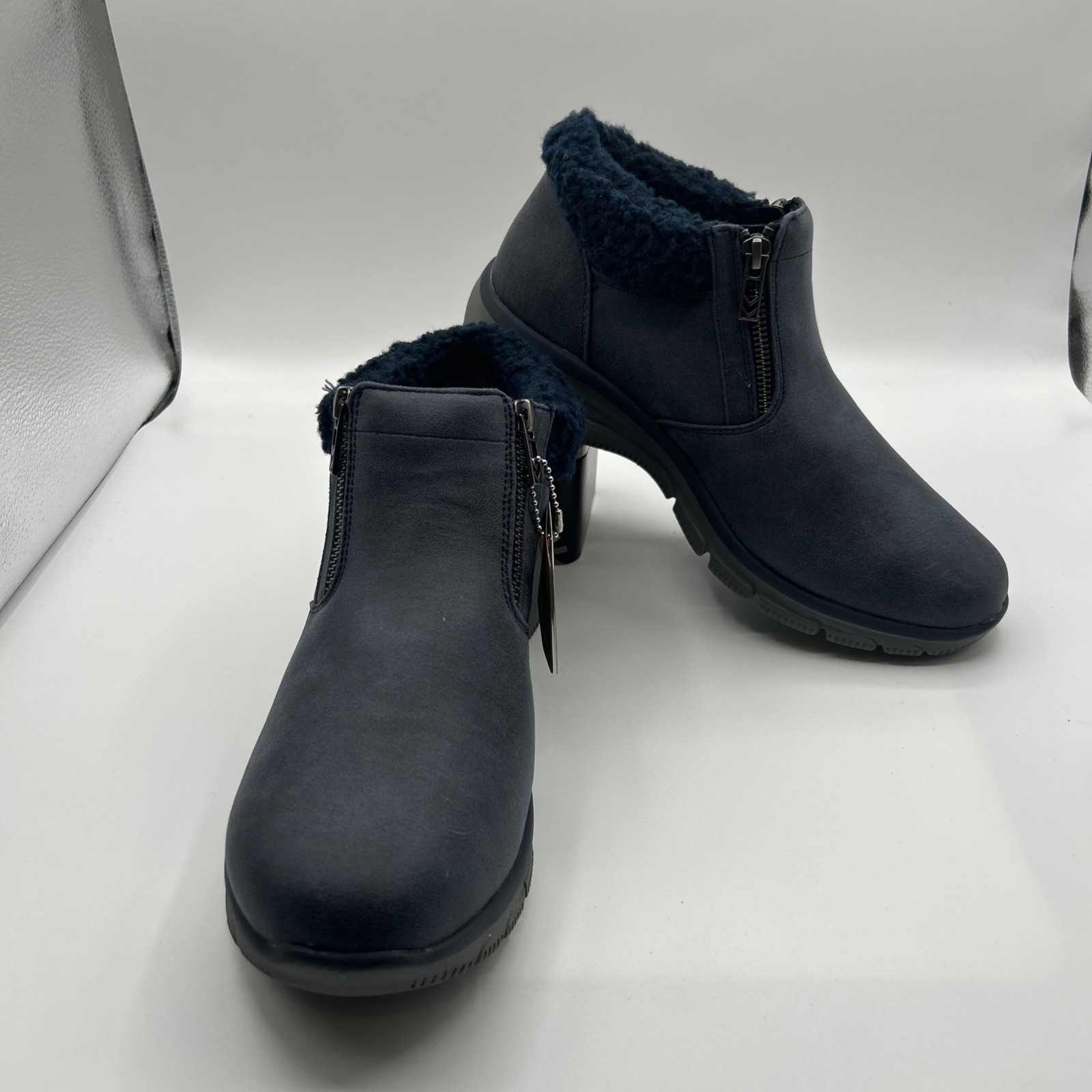 NEW Skechers Easy Going-Social Mode Navy Blue Women's Vegan Bootie Size 11 M
