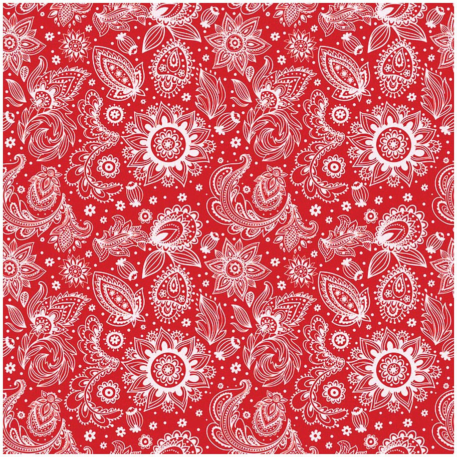 Carolina Manuf Red Paisley Bandanas - 100 Cotton Classic Style for Men - Women 2590₽