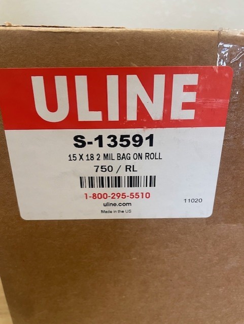 Lot of 750 ULine 15 x 18" Autobag Bags on a Roll S-13591 New