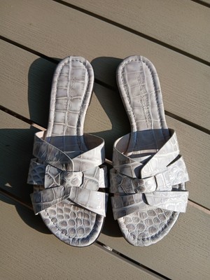 Neue Kennel und Schmenger Slides Pantolette Gr 37 Uk 4 Grau Vollleder Luxus...