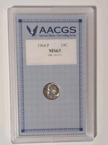 1964 P Roosevelt Dime Coin AACGS MS US 10c Collectible