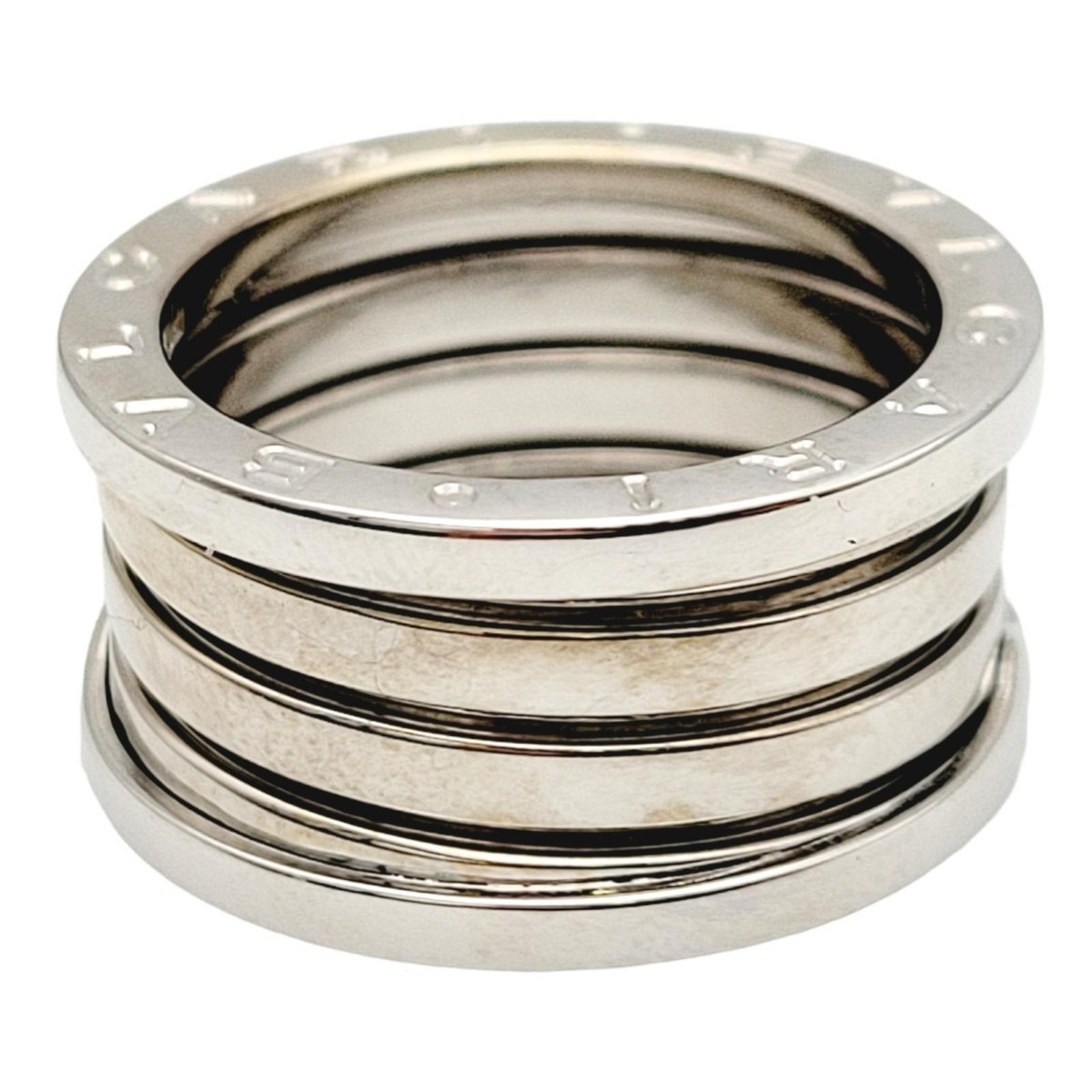 Bulgari B.Zero1 Logo Etched Wide Modern Multi Row Band Ring 18