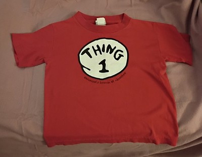 Universal Studios Hollywood Dr. Seuss Thing 1 Boys Red T-Shirt Size S(4)