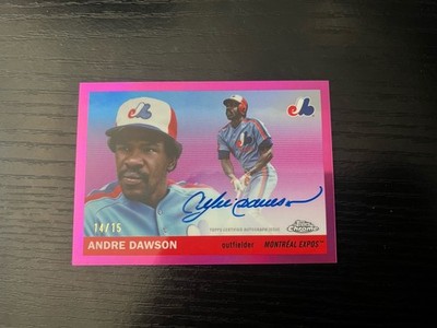 Andre Dawson 2025 Topps Chrome Platinum Anniversary Pink Auto 14/15 Expos