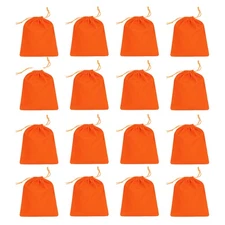 30Pcs Velvet Drawstring Bags, 7x5 Inch Soft Gift Bags Jewelry Pouches, Orange