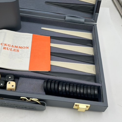 Juego de Backgammon de Lujo de 15 pulgadas Azul NUEVO con Caja Juego de Mesa Clásico De Colección Completo - Imagen 7 de 20